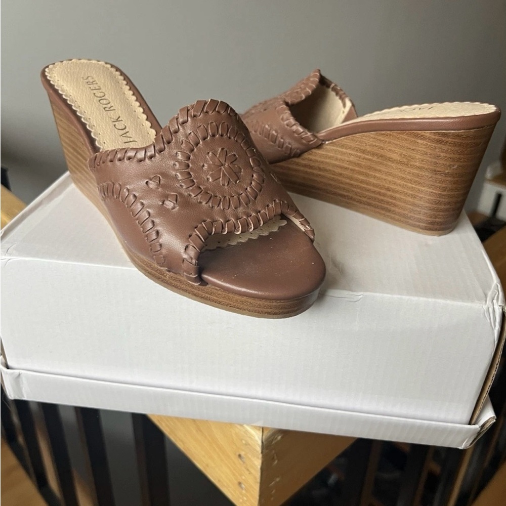 Women’s Jack Rogers Thompson Wedge Slides Sandals Sz 6 Brand New